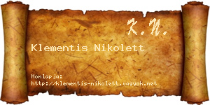 Klementis Nikolett névjegykártya