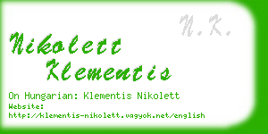 nikolett klementis business card